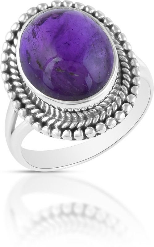 Purple Amethyst Delicate 925 Sterling Silver Ethnic Designer Handmade Ring For Girls & Women Sterling Silver Amethyst Silver Plated Ring