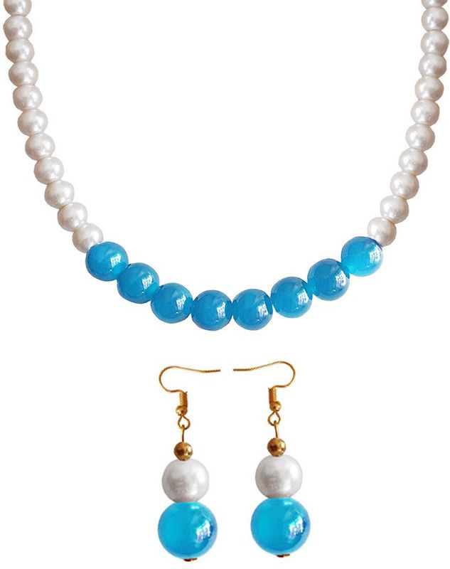 Brass, Stone White, Blue Jewel Set  (Pack of 1)