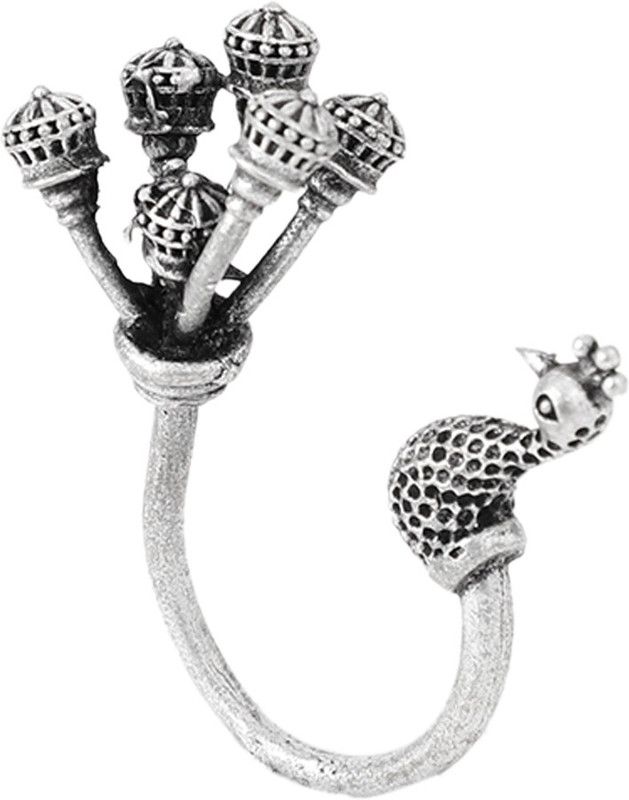 Antique Oxidized Silver Boho Tribal Banjara Adjustable Peacock Ring for Women Alloy Brass Plated Ring