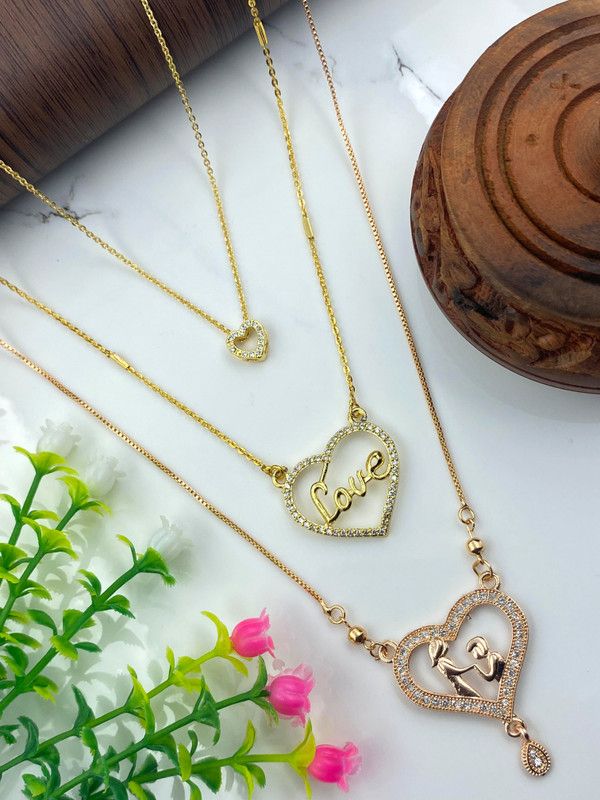 Excellent Glorious Micro Gold-Plated Combo Pack Of 3 Necklace Chain Gold-plated Plated Alloy Chain Set