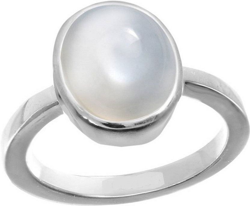 Moonstone Ring with Natural Ring Stone Moonstone Silver Plated Ring