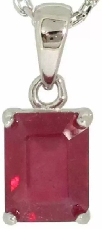 Natural Ruby Pendant A+ Quality Gemstone For Men & Women Ruby Brass Pendant