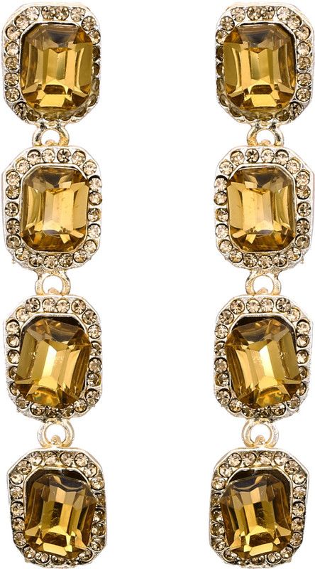 Bridal Wedding Traditional Cubic Zirconia, Pearl Copper, Brass Drops & Danglers, Earring Set