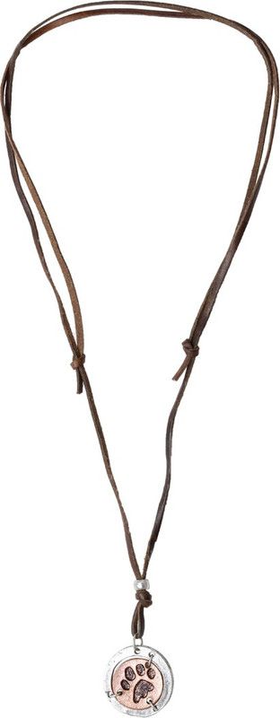 Mens Brown Pendant Necklace Leather Necklace