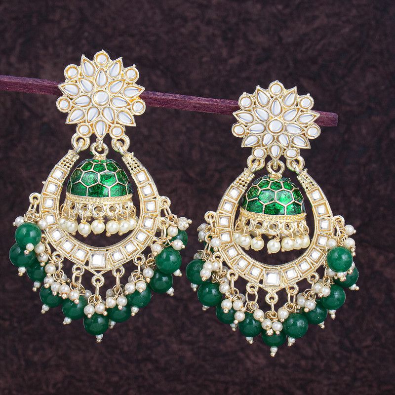 Sukkhi Glamorous Floral Gold Plated Earring For Women Zinc Earring Set