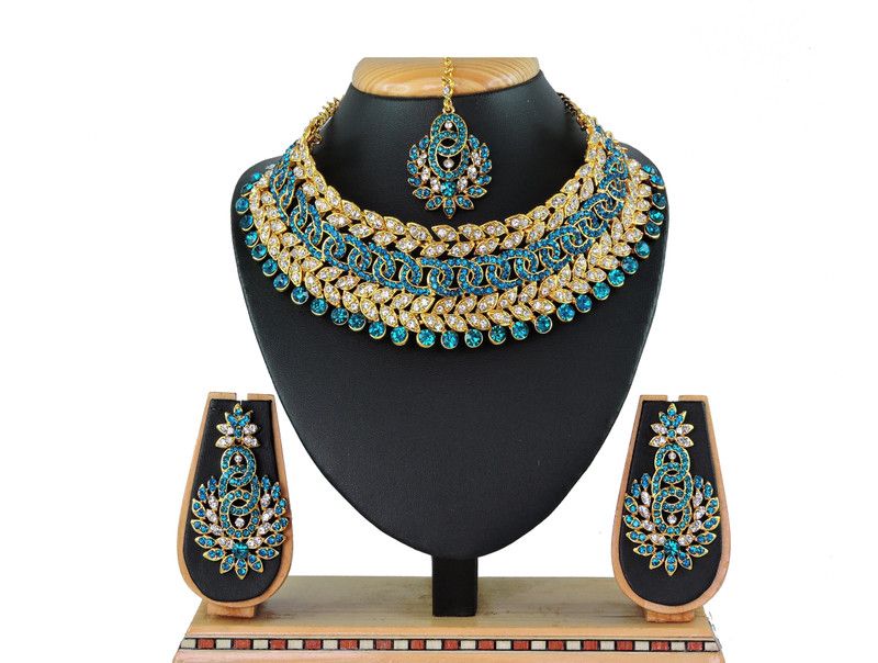 Alloy Jewel Set  (Turquoise, Gold)