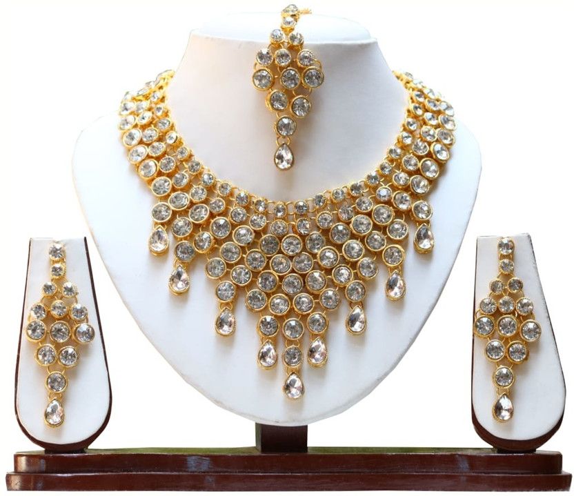 Alloy Enamel White Jewel Set  (Pack of 1)