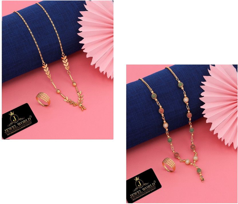 Brass, Alloy Gold-plated Gold, Black Jewel Set  (Pack of 2)