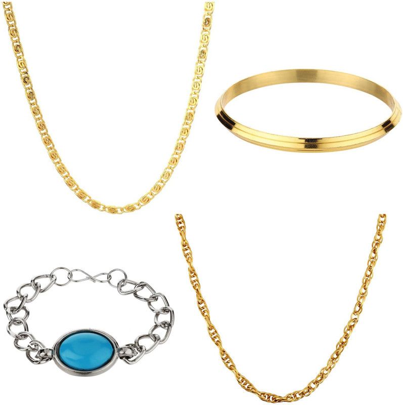 Brass, Stainless Steel Gold-plated Gold, Silver Jewel Set  (Pack of 1)