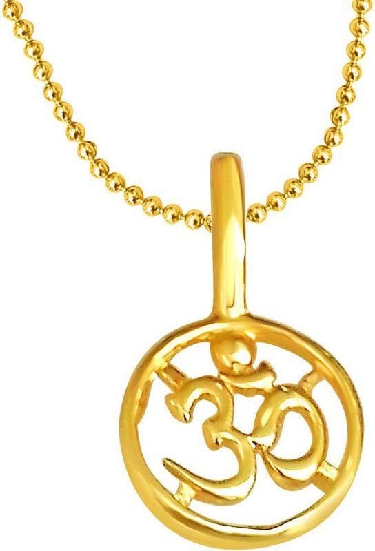 OM Shaped Gold Plated Pendant in Sterling Silver with Gold Plated Chain (SDS191) Gold-plated Sterling Silver Pendant