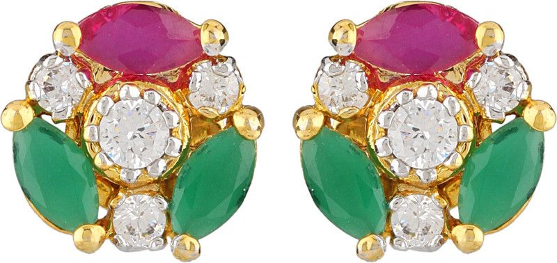 Attention-Seeking Cubic Zirconia Brass Stud Earring