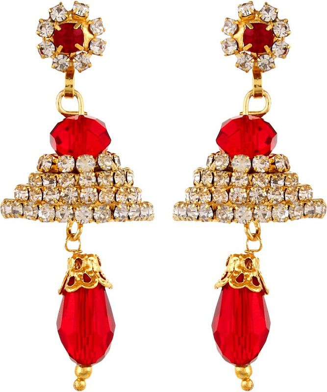 Zircon Crystal Small Jhumka Metal Jhumki Earring