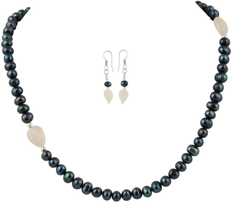 Alloy Pink, Black Jewel Set  (Pack of 1)