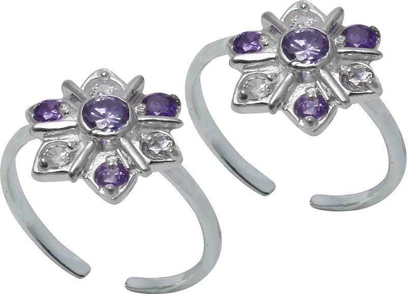 Sterling Silver Cubic Zirconia Toe Ring Set