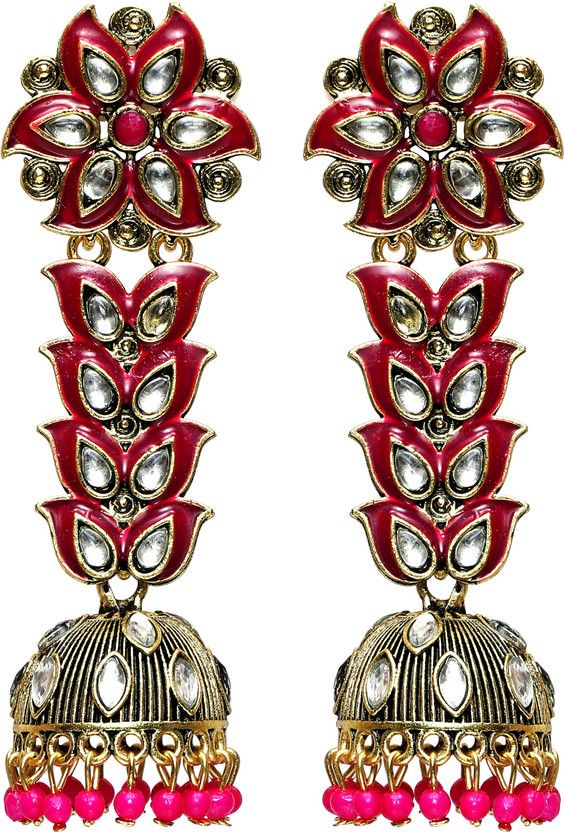 Traditional Long Earring Metal Chandbali Earring, Jhumki Earring