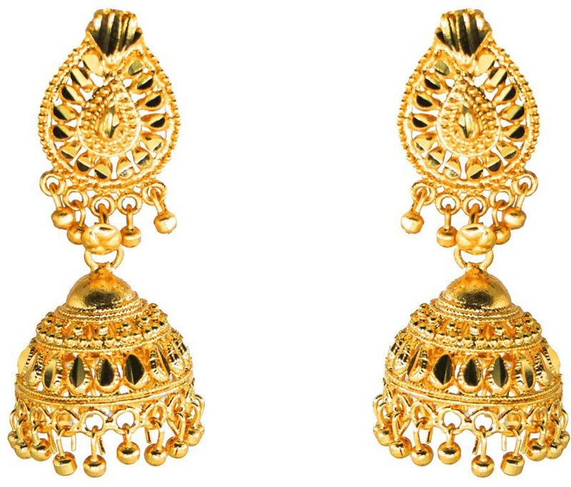Gold Plated Jhumka Jhumki Earings for Women And Girls Brass Jhumki Earring