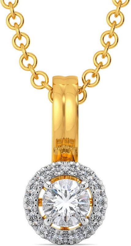 Melorra 18KT Poised Spheres Diamond Pendant 18kt Diamond Yellow Gold Pendant