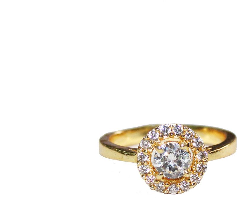 Brass Zircon Gold Plated Nail Ring