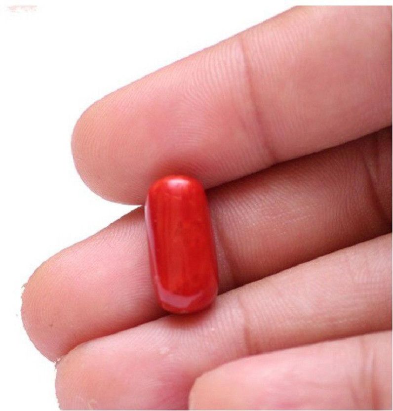 Gems Jewels Online Loose 4.50 Carat Certified Ittalian Red Coral – Monga Stone Coral Stone