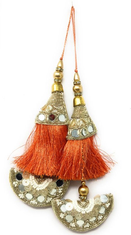 Inhika Orange Lehenga Latkan Brooch  (Orange)