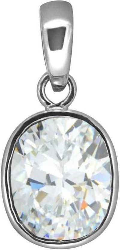 6.25 ratti zircon silver pendant with silver Plating For Men & Women… Zircon Silver Pendant Silver Zircon Alloy