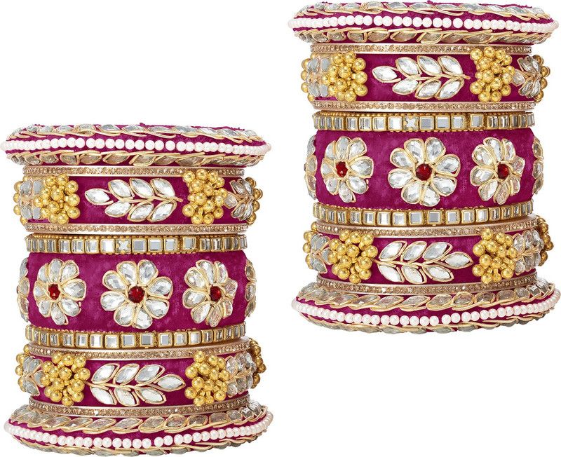 Brass Gold-plated Bangle Set  (Pack of 22)