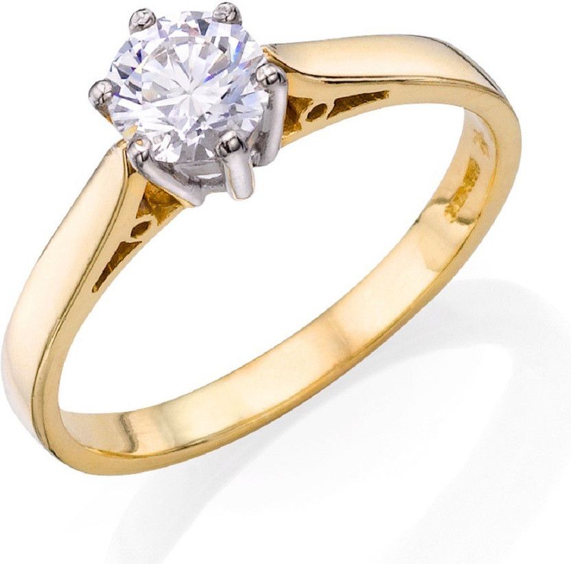 Diamond Ring With Certified Diamond Stone Diamond Silver Plated Ring