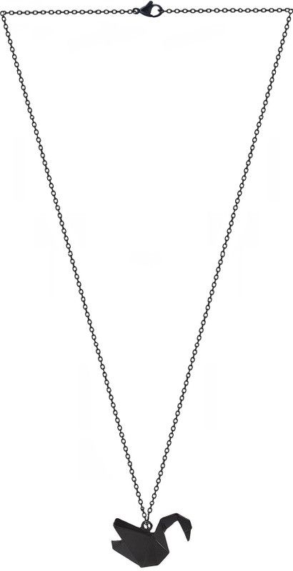 Womens Black Pigeon Bird Necklace Metal Necklace