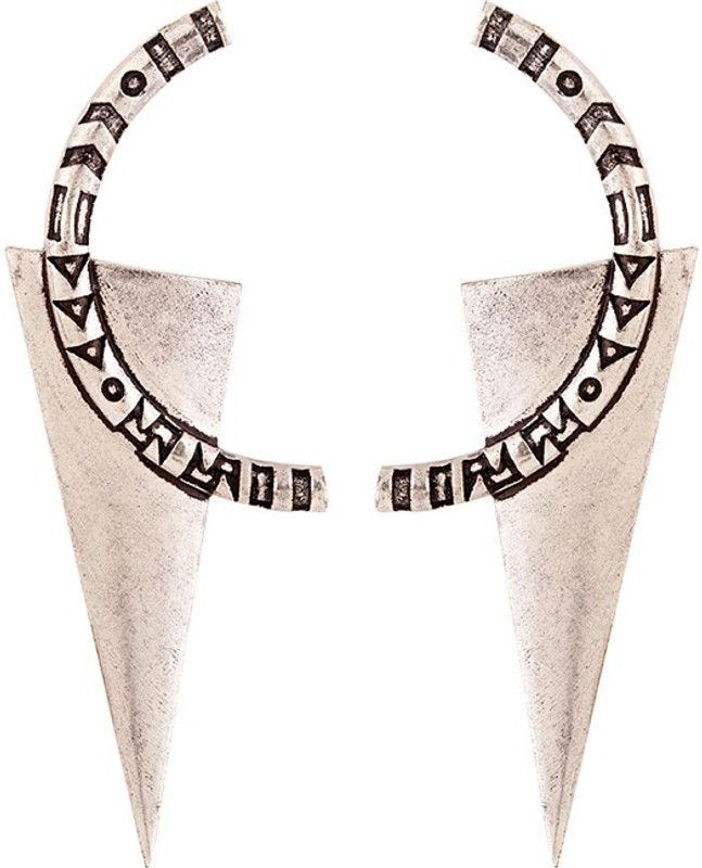 Aztec Bar Half Circle and Triangle Earrings Brass Drops & Danglers