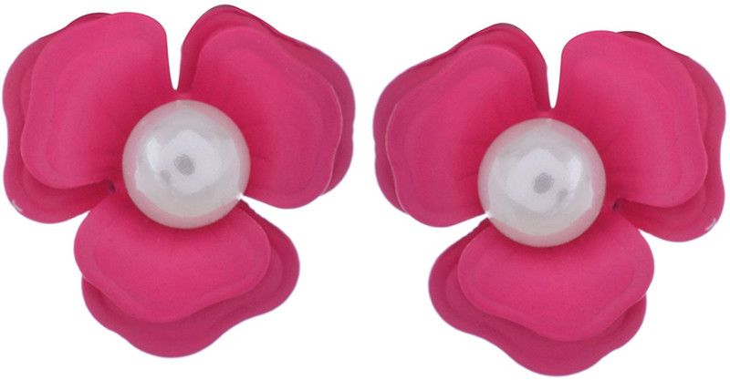 Stylish Stud Pink Colour Metal Stud Earring