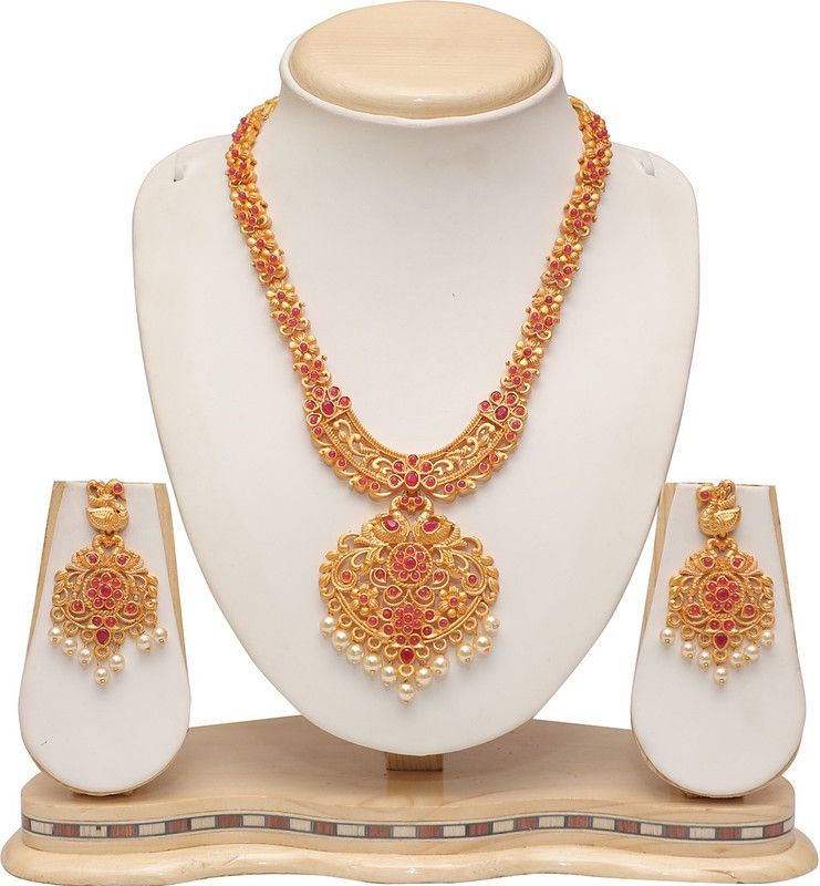 Alloy Jewel Set  (White, Pink)