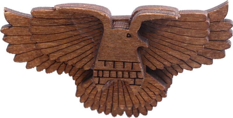 Adorn Designer Wooden Eagle Brooch For Men/Women Brooch  (Brown)