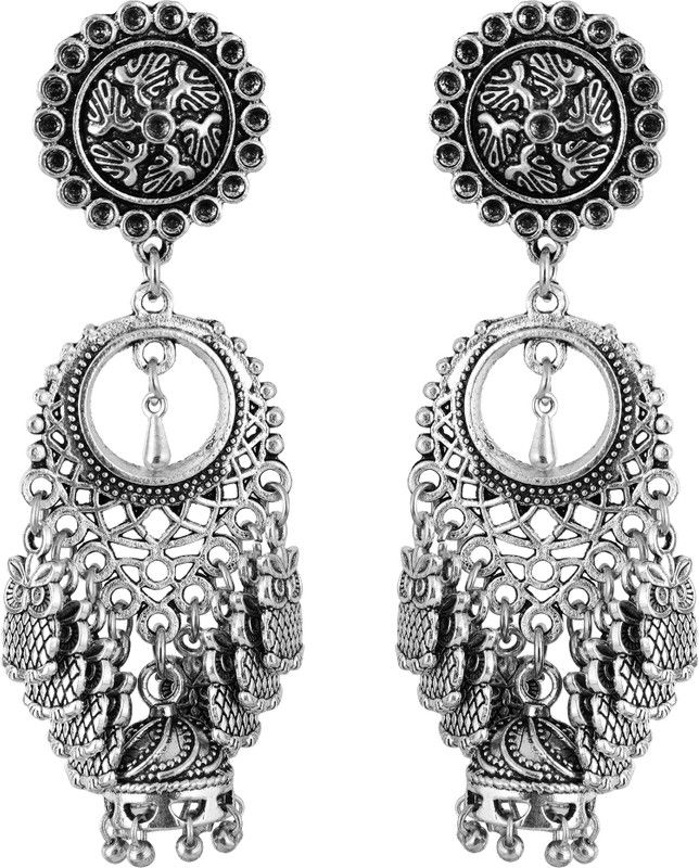 Stylish Latest Owl Charms Dangler Metal Jhumki Earring