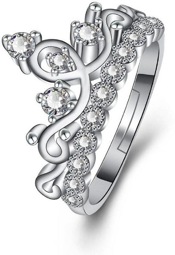 Fashion 925 Original Silver Crown Zircon ring for women Adjustable ring Silver Cubic Zirconia Ring