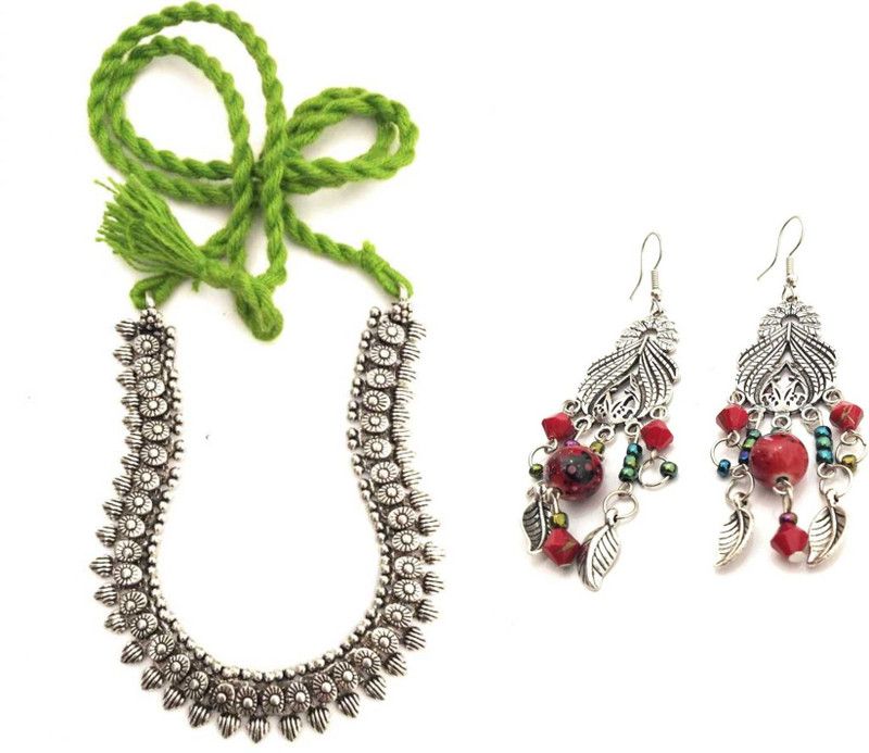 Metal Green, Red Jewel Set  (Pack of 1)