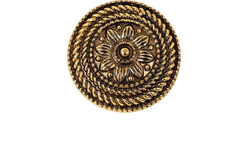 Oxidised Plain Floral Design Adjustable Stylish Trendy Latest Festive Wear Collection Oxidised Adjustable Ring for Women and Girls Brass, Alloy Cubic Zirconia Gold Plated Ring