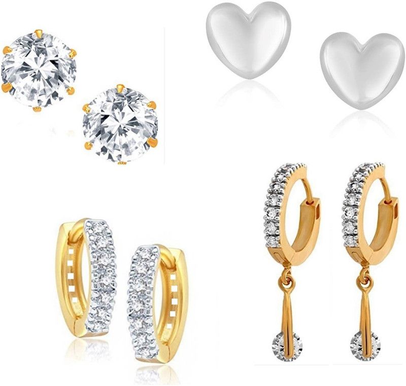 American Diamond Earring Set Brass Stud Earring