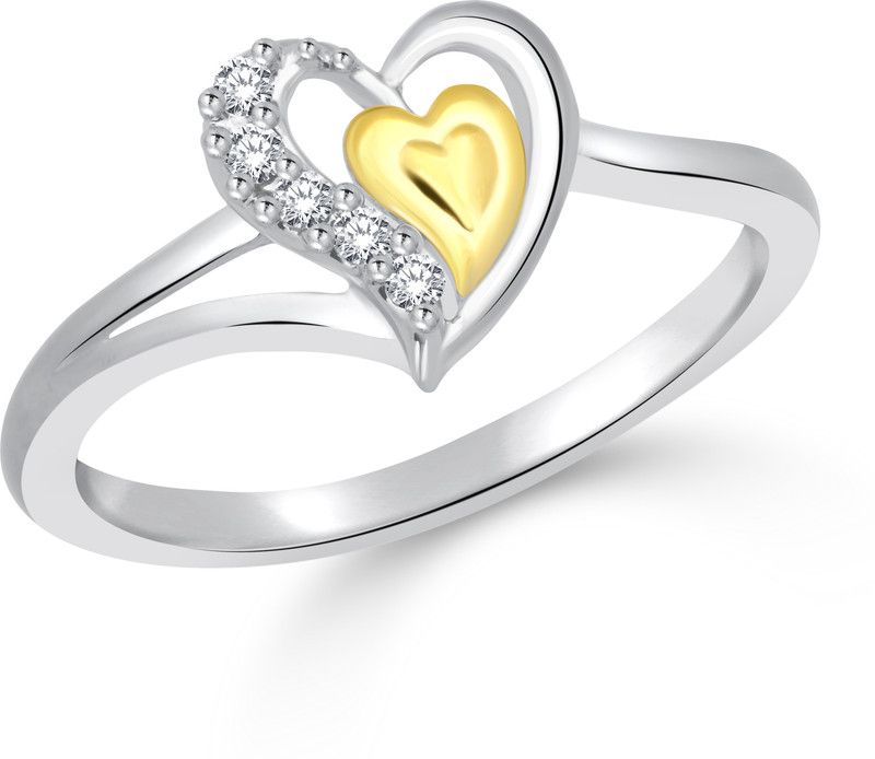 Innocent Love Gold & Rhodium Plated Ring for Women Size14 [CJ1033FRRG14] Alloy Cubic Zirconia Gold Plated Ring