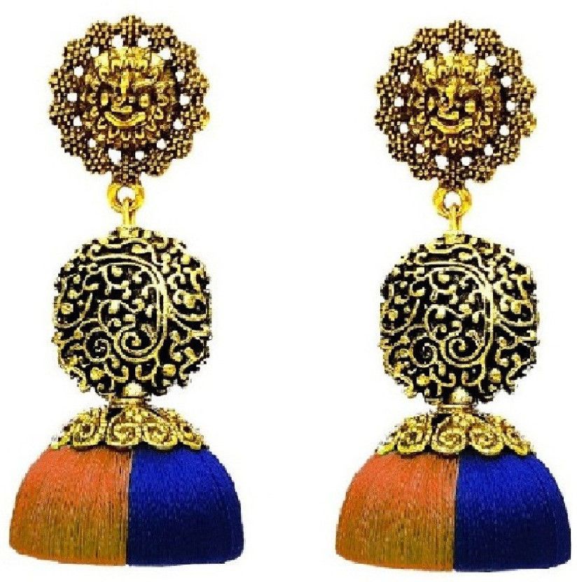 Designer Fabric Jhumki Earring
