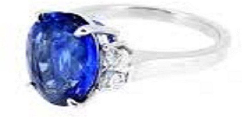 Blue Sapphire Ring with natural Ceylon Blue sapphire Stone Stone Sapphire Silver Plated Ring