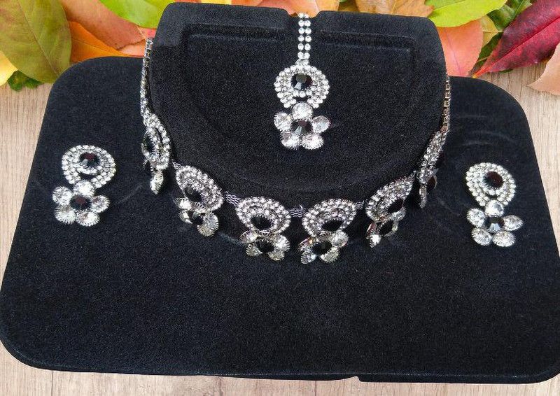 Diamond Type Necklace New Style combo set Diamond Sterling Silver Earring Set