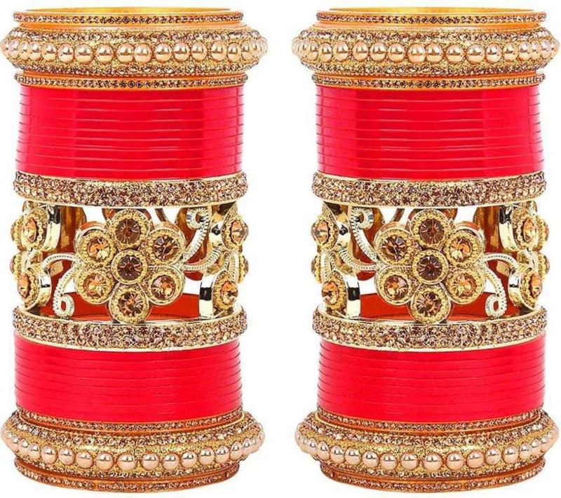 Alloy Crystal Gold-plated Bangle Set  (Pack of 38)