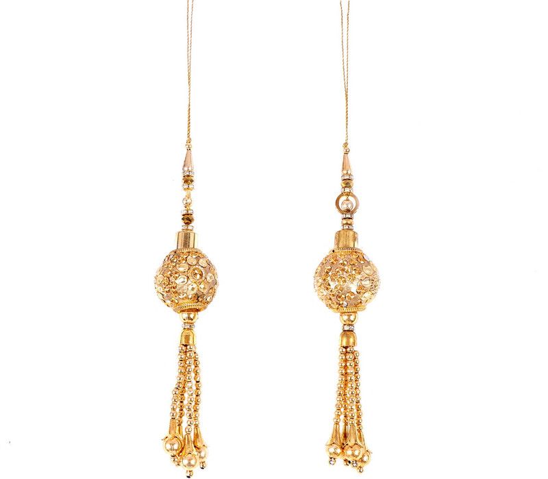 Honbon Blouse Latkan Ethnic Hanging New Tassel Brooch  (Gold)