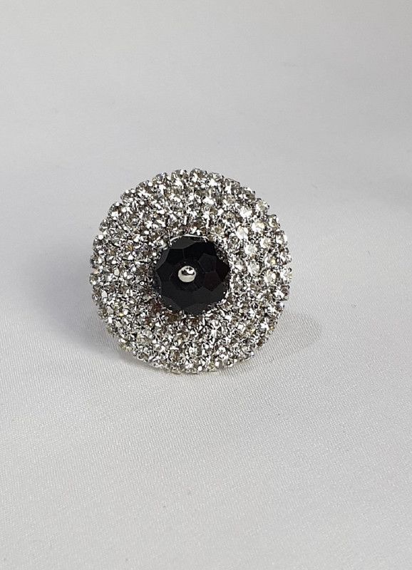 American Diamond Imitation Antique Metal Ring