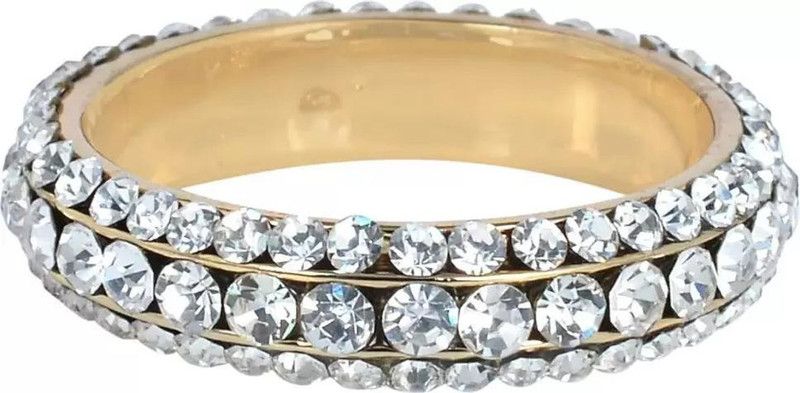 Gold plated AAA swiss CZ studded stylish challa ring for Women Brass Cubic Brass Zircon Ring