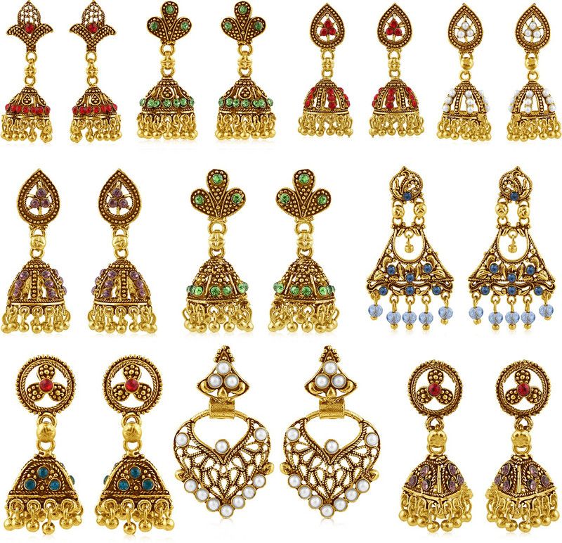 Stylish Diamond Copper Earring Set