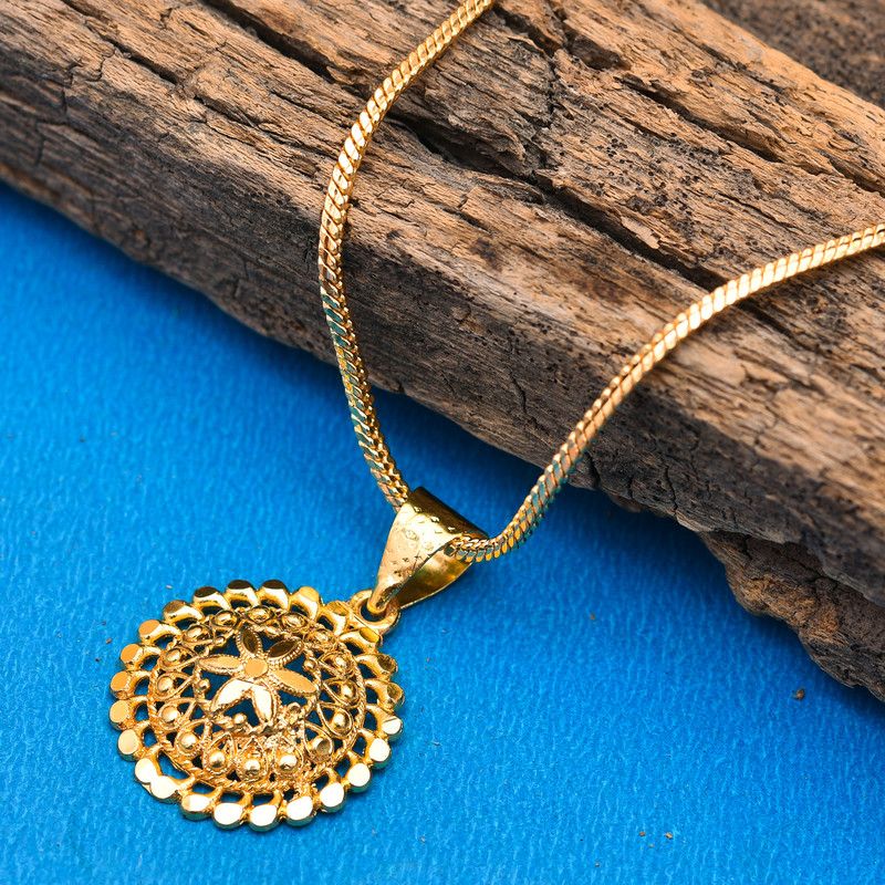 Gold Plated with Golden Locket Real Look Stylish Gold-plated Plated Alloy Chain