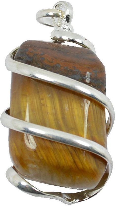 TIGER EYE TUMBLED SPIRAL CAGE SHAPED PENDENT Crystal Crystal