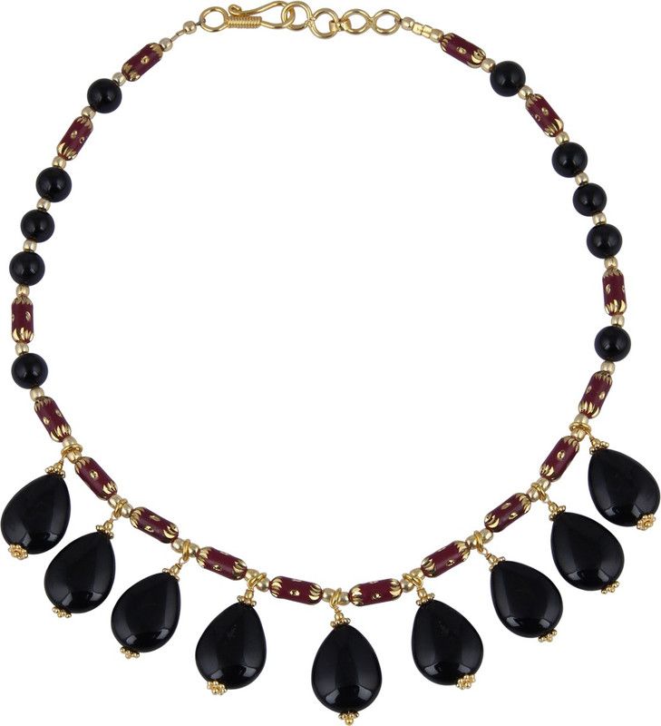 Glee 14 Inches Gemstone Beads Agate Gold-plated Plated Alloy Necklace