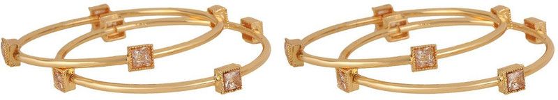 Alloy Crystal Gold-plated Bangle Set  (Pack of 4)